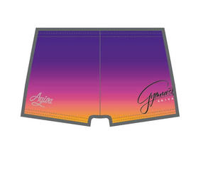 Short van gymnastiek in mat look printed 3709 Purple/orange AQ1