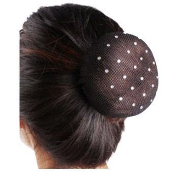 Zwart haarnetje met stras - Trendy accessoires, 10cm 2908